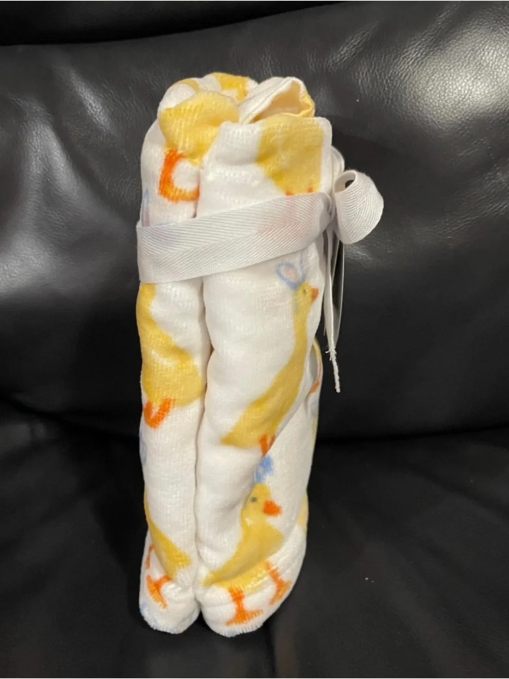 CASABA Easter Hand Towels Set of 2 Ducks with Bunny Ears - Easter Ducks Towels